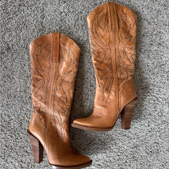 Jessica Simpson RARE Alan heeled western cowgirl boots size 8 - Picture 4 of 12